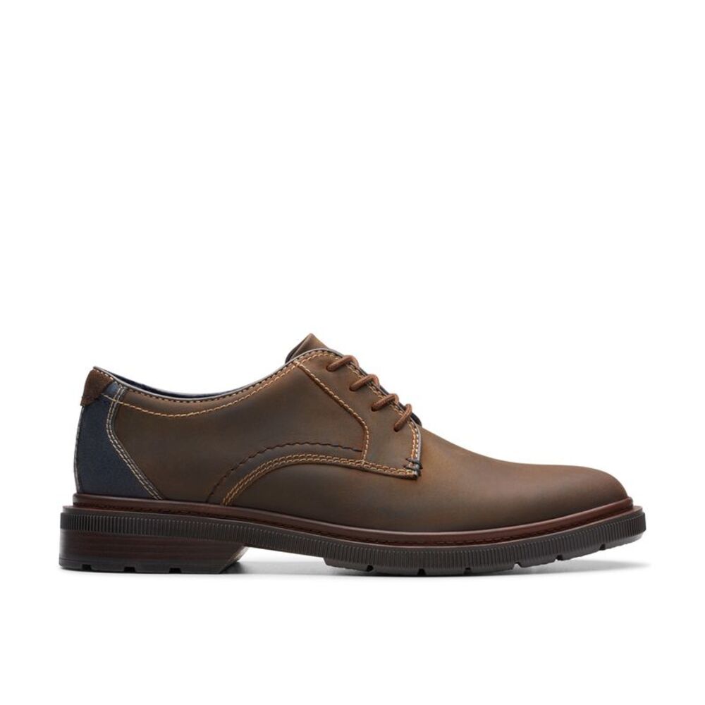 Clarks Mens Burchill Derby Brown Shoes (NWT)